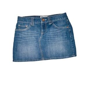 SO 🌼 Denim Skirt Distressed Blue Jean Mini Size 5